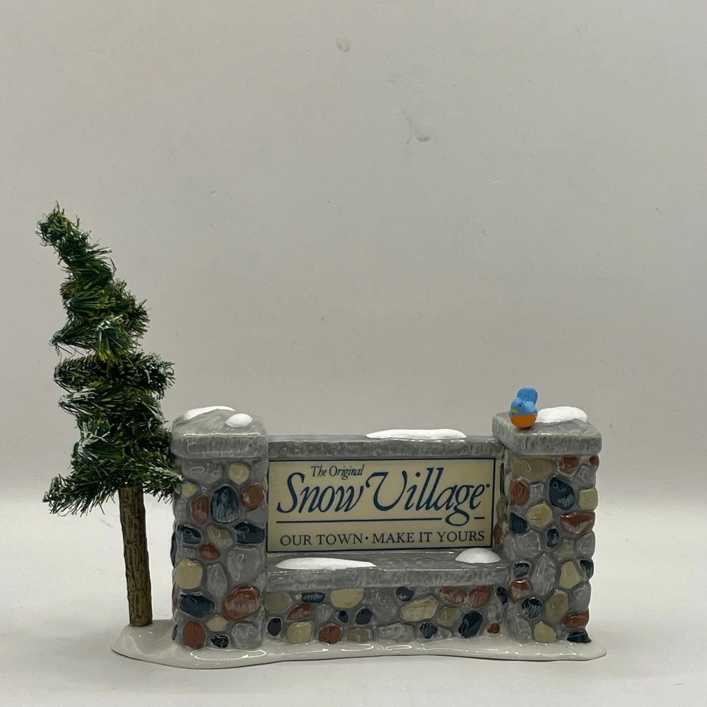 Department 56 Snow Village Welcome Sign Our Town 799975 Ceramic Accessory